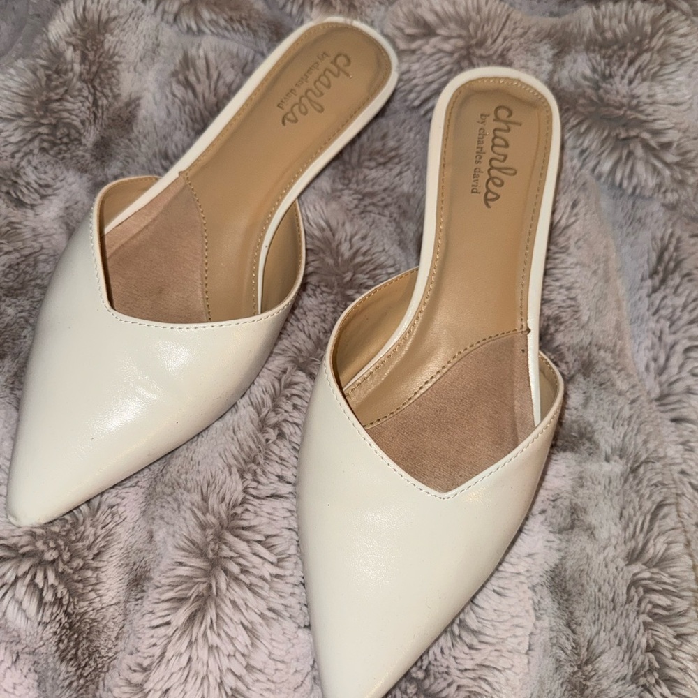 Charles & Keith Cream Women's Mules